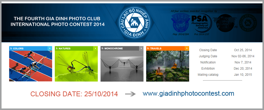 Cuộc thi ảnh Gia Định - THE FOURTH GIA DINH PHOTO CLUB INTERNATIONAL PHOTO CONTEST 2014